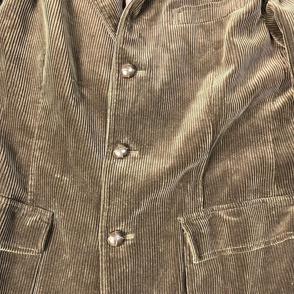 Vintage Polo Ralph Lauren Blazer Mens XL Brown Corduroy Lined Wood Buttons 90s